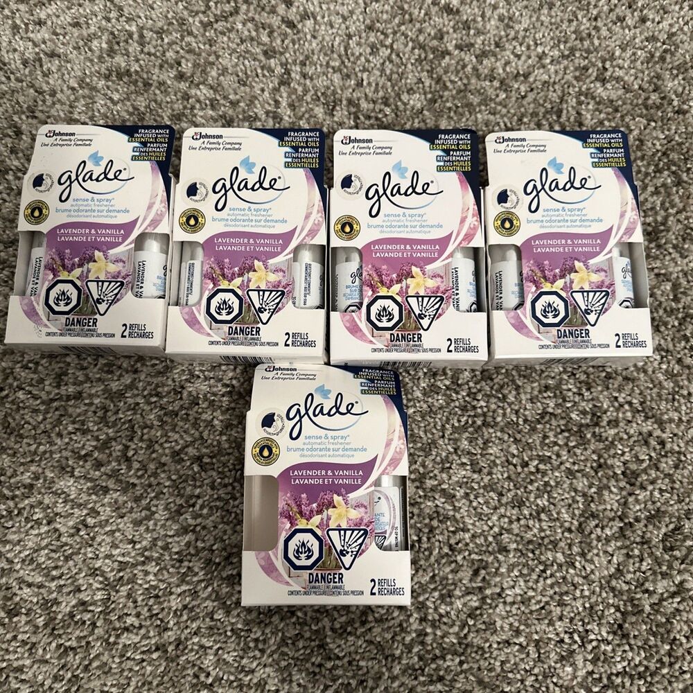Glade Sense & Spray Automatic Air Freshener Refill, Lavender & Vanilla, 4 Pack